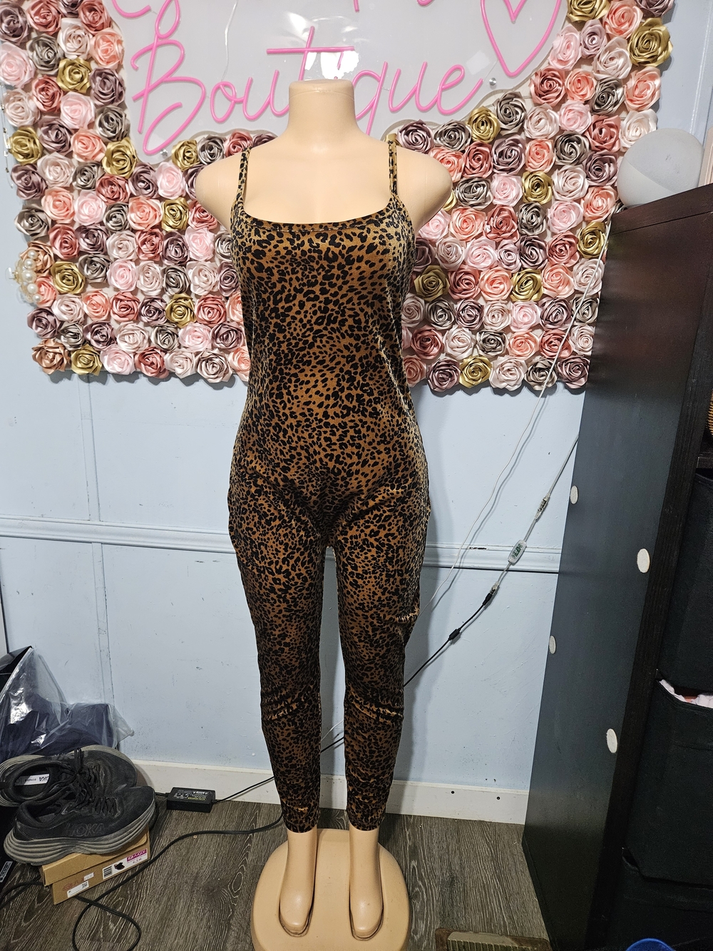 Forever 21 Leopard Print Slim Jumpsuit - Brown & Black